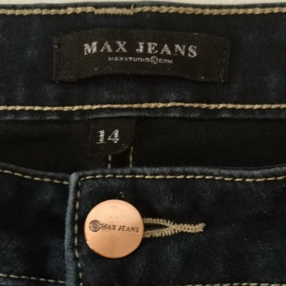 Max Ladies Dark Wash Blue Jeans - Picture 3 of 7